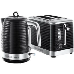 Russell Hobbs Inspire Kettle & 2 Slice Toaster Set Black