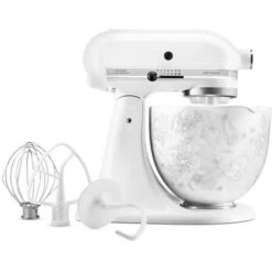 KitchenAid Artisan Mixer 156 White & Whisper Floral Ceramic Bowl With Free Gift -Small Appliances Store 83668636 3