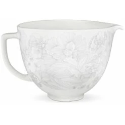 KitchenAid Artisan Mixer 156 White & Whisper Floral Ceramic Bowl With Free Gift -Small Appliances Store 83668636 5