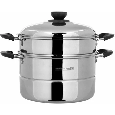 Steamer Pot With Lid 3-Tier Induction-Safe Stainless Steel 7.3L Multi Food Cook 1 Steamer Pot With Lid 3-Tier Induction-Safe Stainless Steel 7.3L Multi Food Cook