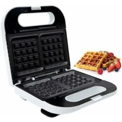 Electric Waffle Iron Maker Belgian Non-Stick 2 Slice Deep Plates 700W Geepas