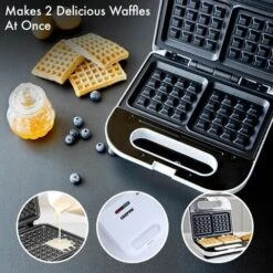 Electric Waffle Iron Maker Belgian Non-Stick 2 Slice Deep Plates 700W Geepas 9 Electric Waffle Iron Maker Belgian Non-Stick 2 Slice Deep Plates 700W Geepas -Small Appliances Store 83743725 5