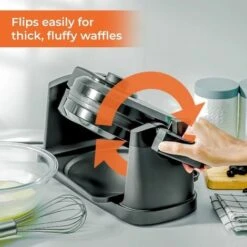 Geepas Rotating Belgian Waffle Maker Machine Waffle Iron Non-Stick Plates 1000W -Small Appliances Store 83743731 3