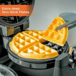 Geepas Rotating Belgian Waffle Maker Machine Waffle Iron Non-Stick Plates 1000W -Small Appliances Store 83743731 4