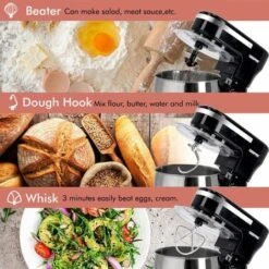 Stand Mixer 5L Mixing Bowl Beater Dough Hook 6Speed 1000W Stainless Steel Geepas -Small Appliances Store 83743780 4