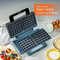 Deep Fill Waffle Maker Iron Non-Stick Cooking Plates Belgian Waffle 1000W Geepas -Small Appliances Store 83743792 4