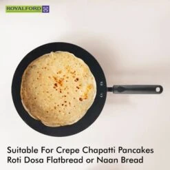 Pan Pancake Roti Tawa Dosa Chapati Flatbread Crepe Tortilla Tava 28cm Royalford 8 Pan Pancake Roti Tawa Dosa Chapati Flatbread Crepe Tortilla Tava 28cm Royalford -Small Appliances Store 83743835 4