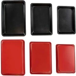 ASAB 3 Pc Non Stick Baking Roasting Cooking Tray Set Oven Dish Bake Pan Bakeware -Small Appliances Store 83809495 4