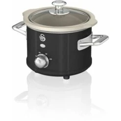 Swan 1.5L Slow Cooker Retro Black