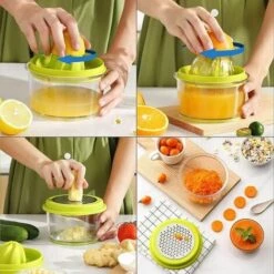 Manual Citrus Squeezer Lemon Squeezer, 4 In 1 Citrus Squeezer Manual Orange Squeezer, Orange Squeezer With 400ml Container, Plastic Lemon Squeezer, Citrus Squeezer, Citrus And Fruit Squeezer, Multi-Wa -Small Appliances Store 85883018 4