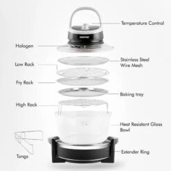 17L Halogen Oven Convection Turbo Cooker Air Fryer With Extender Ring Geepas 8 17L Halogen Oven Convection Turbo Cooker Air Fryer With Extender Ring Geepas -Small Appliances Store 86049495 4