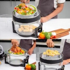 17L Halogen Oven Convection Turbo Cooker Air Fryer With Extender Ring Geepas 9 17L Halogen Oven Convection Turbo Cooker Air Fryer With Extender Ring Geepas -Small Appliances Store 86049495 5