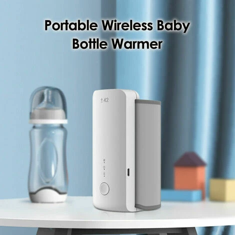 Portable Wireless Baby Bottle Warmer Travel Breastmilk Warmer Cooler Bag Built-in Battery With USB Charging Cable (White) 2 Portable Wireless Baby Bottle Warmer Travel Breastmilk Warmer Cooler Bag Built-in Battery With USB Charging Cable (White) - Image 2