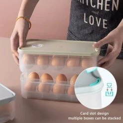 Fridge Egg Box 2 Pcs Egg Storage Box 10 Eggs Plastic Egg Box With Lid Egg Food Box For Fridge Kitchen Camping Picnic -Small Appliances Store 86606705 3