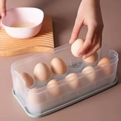 Fridge Egg Box 2 Pcs Egg Storage Box 10 Eggs Plastic Egg Box With Lid Egg Food Box For Fridge Kitchen Camping Picnic -Small Appliances Store 86606705 4