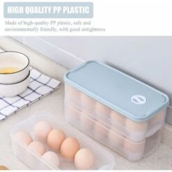 Fridge Egg Box 2 Pcs Egg Storage Box 10 Eggs Plastic Egg Box With Lid Egg Food Box For Fridge Kitchen Camping Picnic -Small Appliances Store 86606705 5