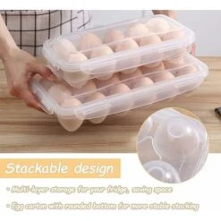 Pieces Fridge Egg Box, Clear Plastic Egg Box, Fridge Egg Box With Lid, Stackable Egg Holder, 10 Egg Capacity (Clear) -Small Appliances Store 86608495 3