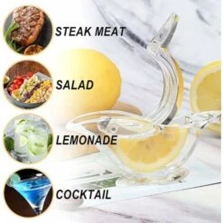 RHAFAYRE 4 Presse Citron Individuel, Presse-Citron Presse-Agrumes Manuel, Acrylique Clip Citron Manuel Fruits Presse-Agrumes Accueil Cuisine Bar Gadget, Presse Citron Individuel Design En Forme D'oise -Small Appliances Store 86736658 3