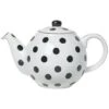London Pottery Globe 2 Cup Teapot White With Black Spots