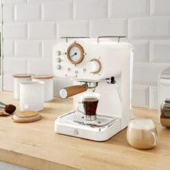Swan Nordic Cotton White Pump Espresso Coffee Machine -Small Appliances Store 87185012 4