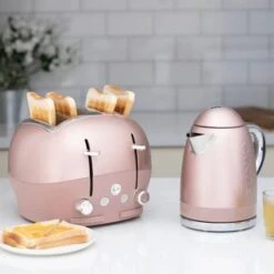 The Funky Appliance Company 1.7 Litre Kettle And 4 Slice Toaster Set Rose Gold Pink -Small Appliances Store 87185757 4