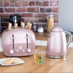 The Funky Appliance Company 1.7 Litre Kettle And 4 Slice Toaster Set Rose Gold Pink -Small Appliances Store 87185757 5
