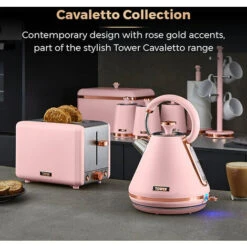 Tower Cavaletto Jug Kettle And 2 Slice Toaster Set Pink 7 Tower Cavaletto Jug Kettle And 2 Slice Toaster Set Pink -Small Appliances Store 87187068 4