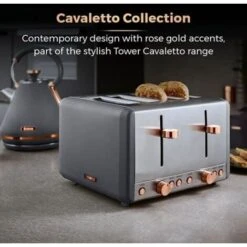 Tower Cavaletto Pyramid Kettle And 4 Slice Toaster Set Grey 7 Tower Cavaletto Pyramid Kettle And 4 Slice Toaster Set Grey -Small Appliances Store 87568590 4