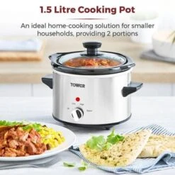 Tower 1.5 Litre Stainless Steel Slow Cooker -Small Appliances Store 87568710 3