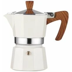Classic Espresso Maker For Great Strong Flavored Espresso, Italian Style Aluminous Espresso Mocha Maker, Cuban And Greek Coffee Maker, Moka Pot, PercolatoBeige150 Brewer