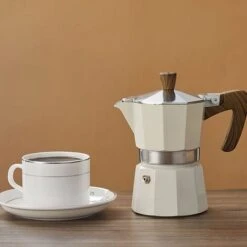 Classic Espresso Maker For Great Strong Flavored Espresso, Italian Style Aluminous Espresso Mocha Maker, Cuban And Greek Coffee Maker, Moka Pot, PercolatoBeige150 Brewer -Small Appliances Store 87625382 4