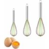 Set Of 3 Silicone Whisk,Kitchen Whisk,Pastry Whisk,Egg Mixer,Whisk And Mixer,Milk Beater,Manual Silicone Egg Beater (A)