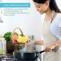 Set Of 3 Silicone Whisk,Kitchen Whisk,Pastry Whisk,Egg Mixer,Whisk And Mixer,Milk Beater,Manual Silicone Egg Beater (A) -Small Appliances Store 87636720 3