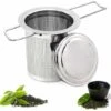 Tea Filter, Stainless Steel Tea Strainer, Tea Strainer, Tea Infuser Tea Strainer With Lid, Fine Hole Tea Filter, Foldable Handle Design Suitable For Cups/Teapot