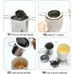 Tea Filter, Stainless Steel Tea Strainer, Tea Strainer, Tea Infuser Tea Strainer With Lid, Fine Hole Tea Filter, Foldable Handle Design Suitable For Cups/Teapot -Small Appliances Store 87636813 5