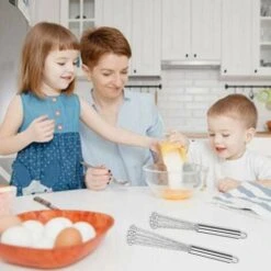 Pieces Mini Whisk, Stainless Steel Whisk, Metal Egg Whisk Kitchen Whisk Kit For Cooking, Mixing, Whisking, Beating, Stirring (25.4cm, 30.4cm) -Small Appliances Store 87637978 5