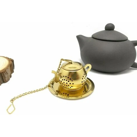 Tea Infuser Teapot - Stainless Steel Infuser (Gold) 2 Tea Infuser Teapot - Stainless Steel Infuser (Gold) - Image 2