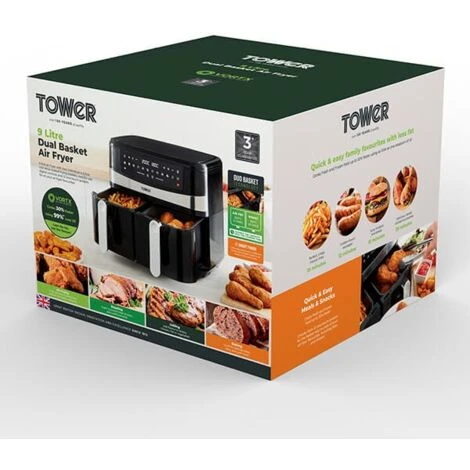 Tower 9 Litre Dual Basket Air Fryer 2 Tower 9 Litre Dual Basket Air Fryer - Image 2