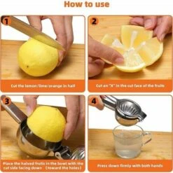 Citrus Squeezer OVOS Unbreakable Manual Lemon Squeezer In 18/10 Stainless Steel (bisphenol A Free), For Maximum Juice, Dishwasher Safe (Stainless Steel) -Small Appliances Store 88298791 3