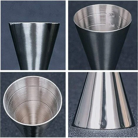 Cocktail Measurer, Stainless Steel Double Sided Cocktail Measurer, Silver Measuring Cup For Professional Bartender 30ml X 45mlMeasuring Cups 2 Cocktail Measurer, Stainless Steel Double Sided Cocktail Measurer, Silver Measuring Cup For Professional Bartender 30ml X 45mlMeasuring Cups - Image 2
