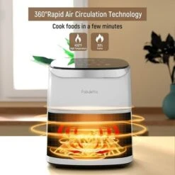 4 L White Air Fryers , Fabuletta 1680W Compact Air Fryers With 9 Presets, Max 230℃ Setting Digital Air Fryer Oven With Rapid Air Circulation, Digital Display,Shake Reminder -Small Appliances Store 88690070 3