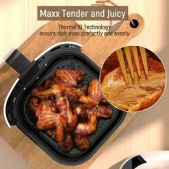 4 L White Air Fryers , Fabuletta 1680W Compact Air Fryers With 9 Presets, Max 230℃ Setting Digital Air Fryer Oven With Rapid Air Circulation, Digital Display,Shake Reminder -Small Appliances Store 88690070 4