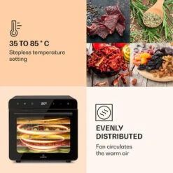 Klarstein Shaftesbury Dehydrator 700W Timer Function 35-85°C Digital Touch Display -Small Appliances Store 88716596 4
