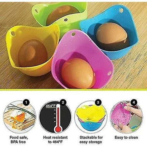 Set Of 6 Silicone Poaching Cups For Perfect Poached Eggs 1 Set Of 6 Silicone Poaching Cups For Perfect Poached Eggs