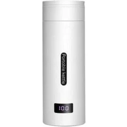 Travel Electric Water Cup, Portable Kettle, Electric Heating Water Cup, Small Mini Home Dormitory, Portable Travel Heating Cup (White)
