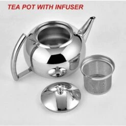 Teapot With Infuser Loose Leaf Tea 2 Liter Stainless Steel Teapot -Small Appliances Store 89793853 3