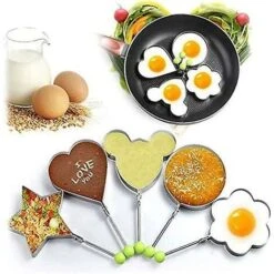 Egg Ring, Stainless Steel Omelette Mold, Non-Stick Round Fried Egg Ring Set For Shaping Eggs, Egg Cooker Rings For Baking, Kitchen Tool -Small Appliances Store 89794492 4