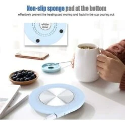 USB Mug Heater Mat, Coffee Mug Warmer For Office/Home/Office USB Heating Insulation (Blue) -Small Appliances Store 89795509 3
