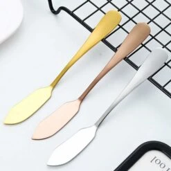 8 Pieces Butter Knife Jam Knife, Stainless Steel Butter Knives, For Butter, Cream, Cheese, Chocolate, Ketchup, Mirror Polished, Dishwasher Safe, Gold - MODOU -Small Appliances Store 89805401 5