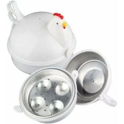 Egg Boiler, Big Box Egg Cooker 13.315.715.7cm, Microwave Boiler Fast Cooking Appliances, 4 Eggs - MODOU